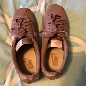 Rose gold Nike Cortez